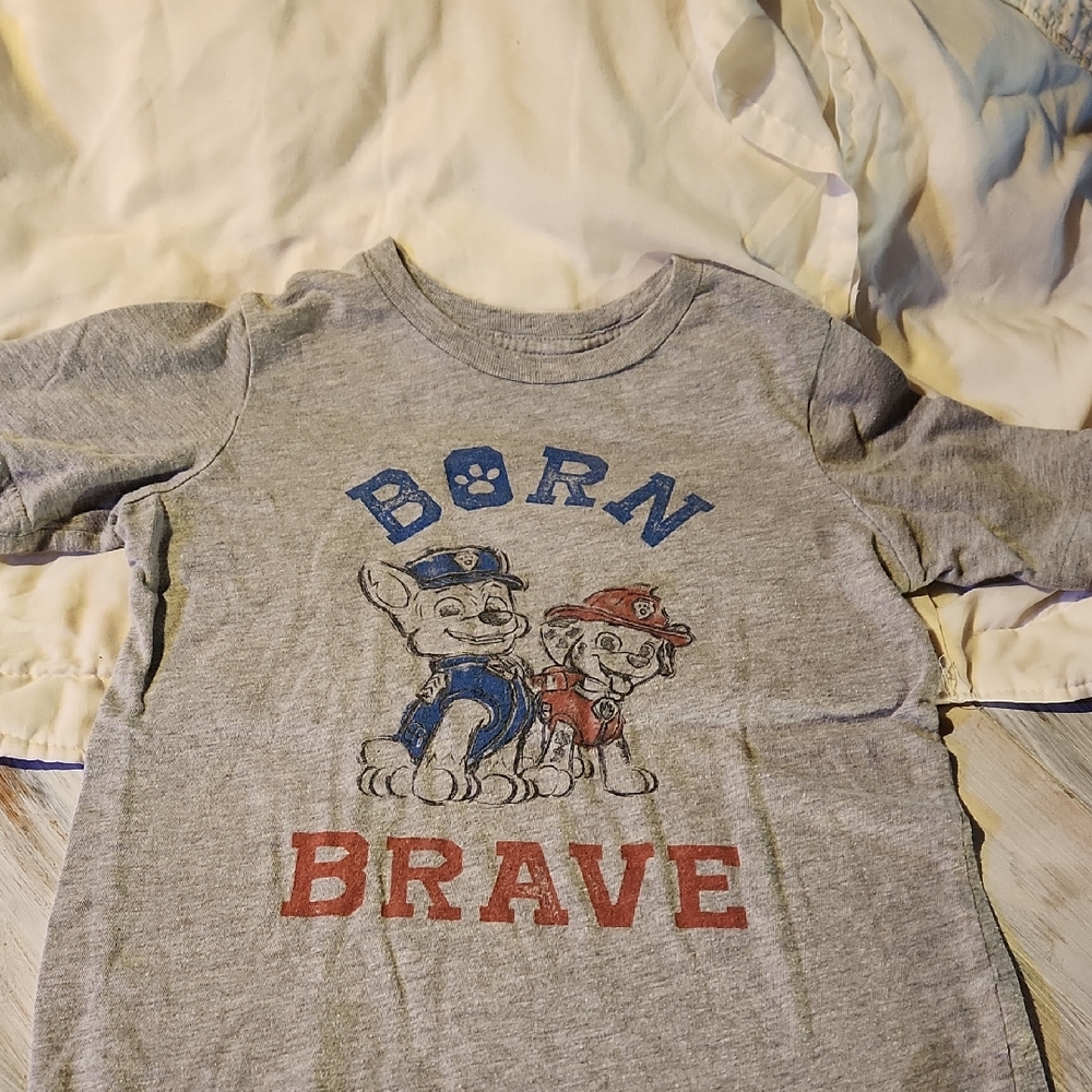Jumping Beans Gray Tee with Blue and Red Cartoon Design